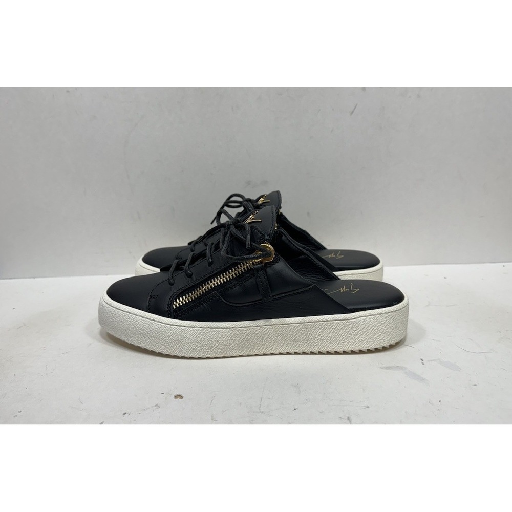 Giuseppe Zanotti Frankie Cut Mule Zip Sneakers Women's Size 9 / 39 Black Leather - Picture 3 of 7